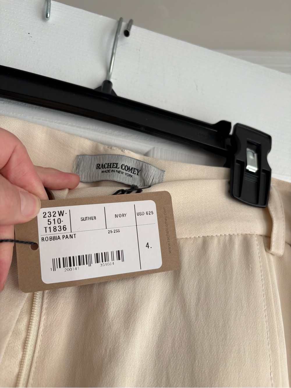 NWT Rachel Comey Cream Satin Pant - Picture 4 of 5